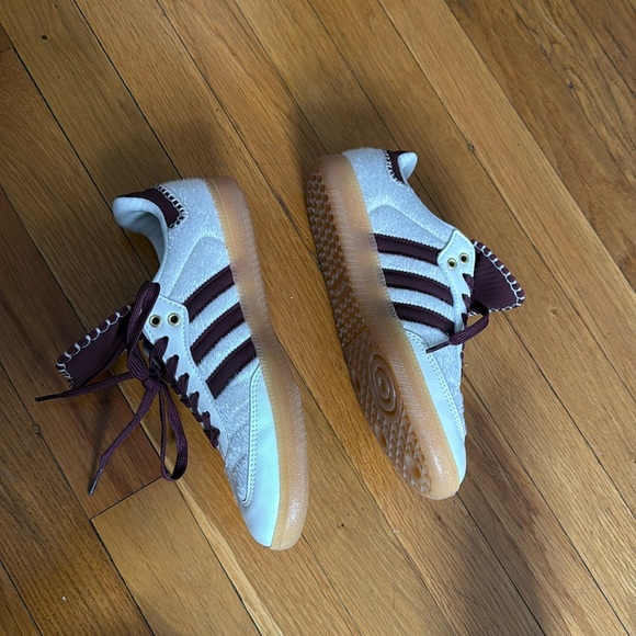Adidas x Wales Bonner Samba sneakers size 6.5 maroon / white - Picture 2 of 7